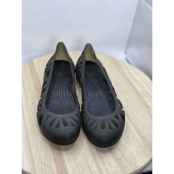 Crocs Womens Adrina III Open Toe Slip On Jelly Flats Size  8 Smoky Gray Cut Outs - Picture 4 of 9